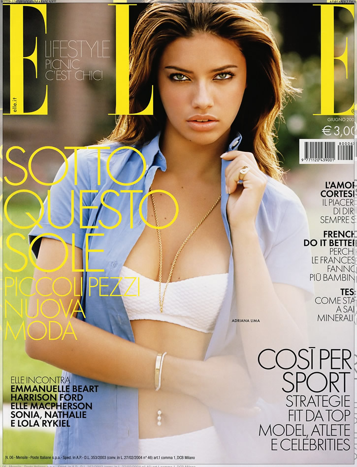 Adriana Lima at Age 21 On Elle Cover 2003
